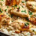 Creamy Smothered Chicken and Rice 4 Creamy Smothered Chicken and Rice