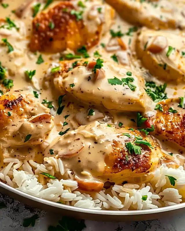 Creamy Smothered Chicken and Rice