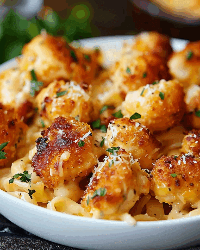 Delicious Garlic Butter Chicken Bites with Creamy Parmesan Pasta