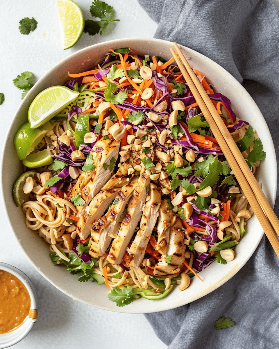 Thai Peanut Noodle Salad with Chicken