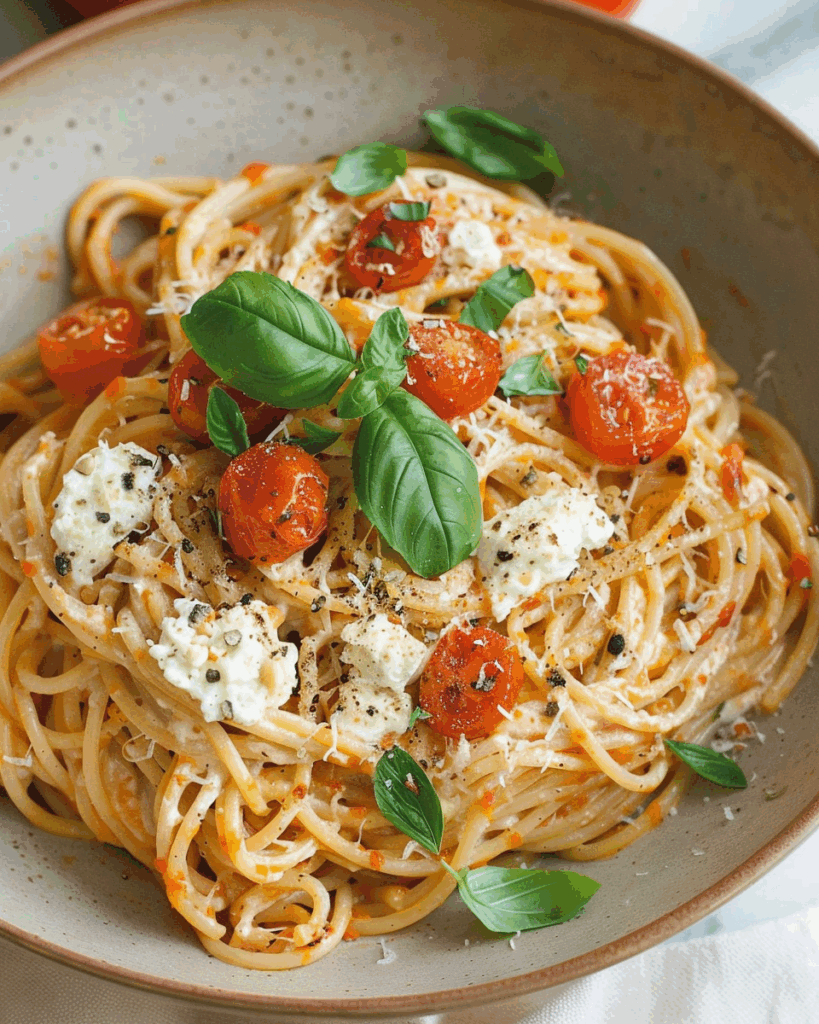 Roasted Tomato and Garlic Ricotta Pasta