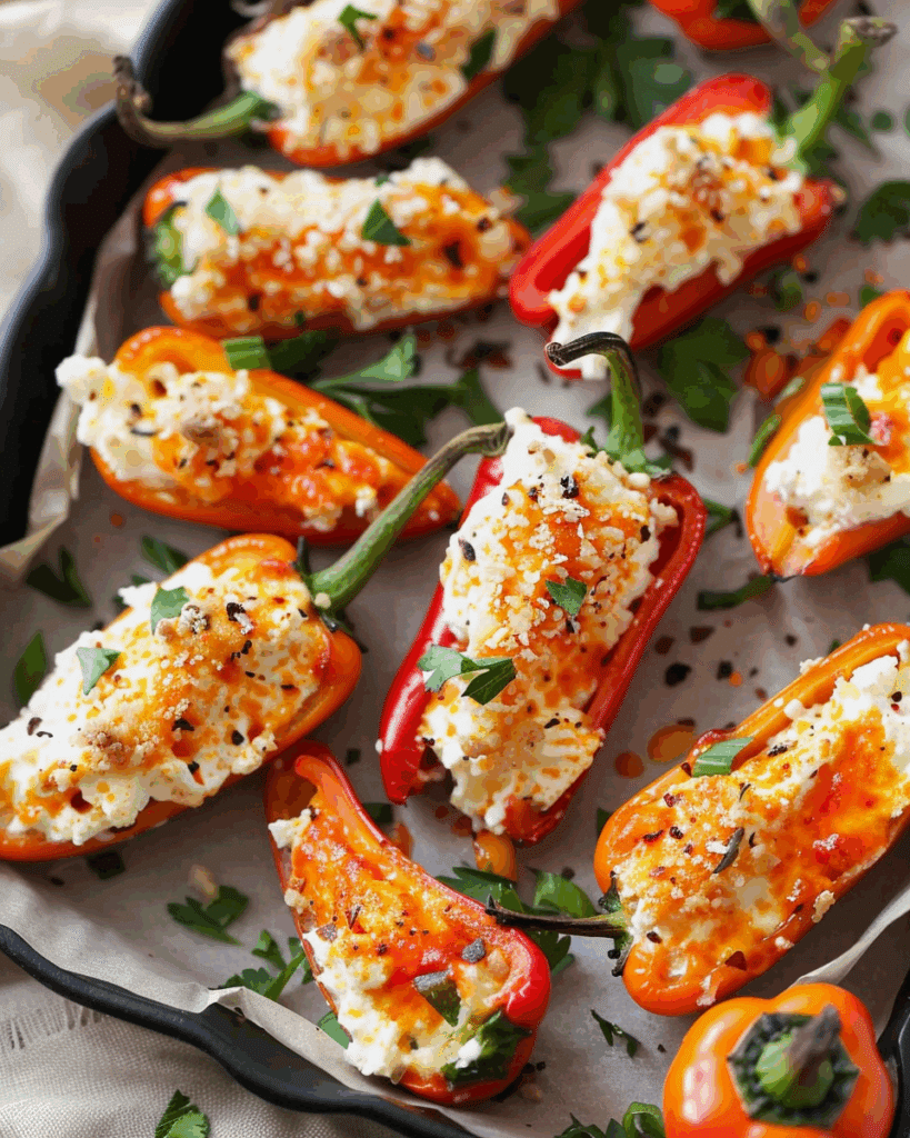 Healthy Cream Cheese Stuffed Mini Peppers
