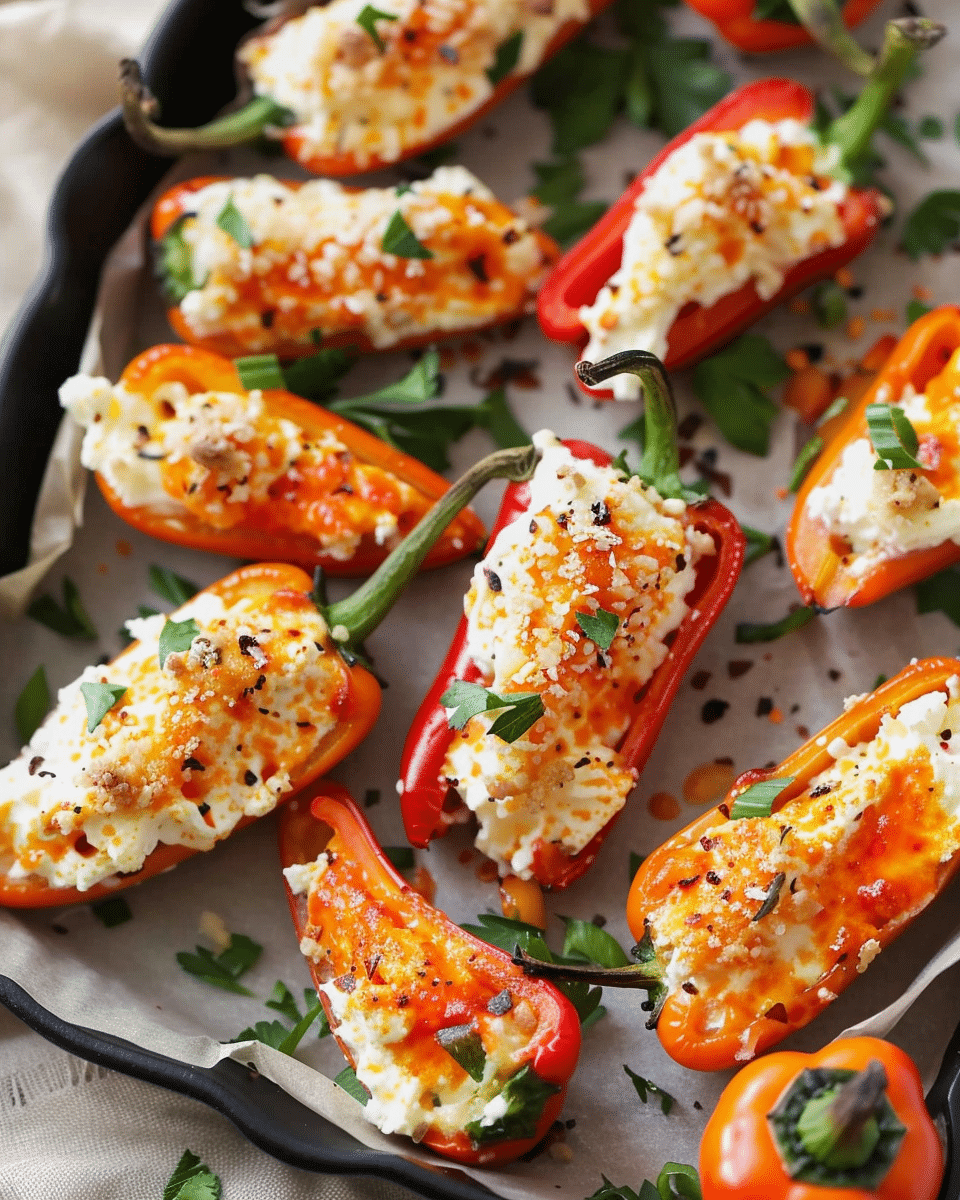 Healthy Cream Cheese Stuffed Mini Peppers