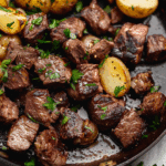 Garlic Butter Steak Bites and Potatoes