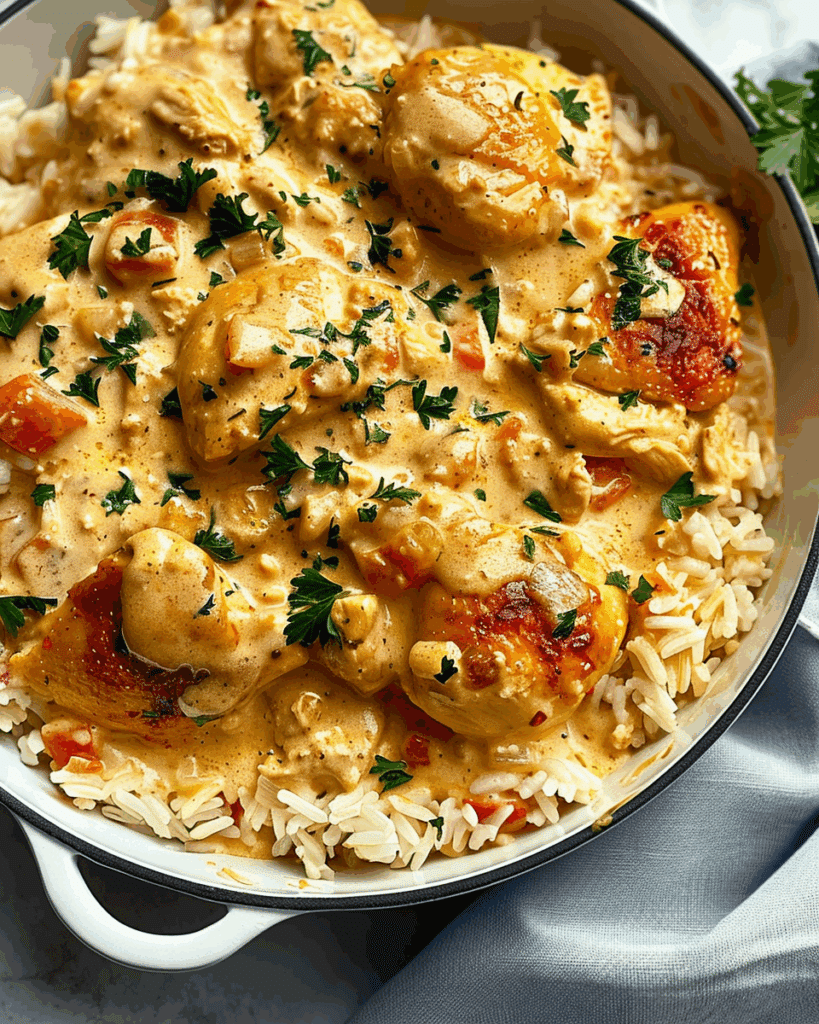 Creamy Smothered Chicken and Rice