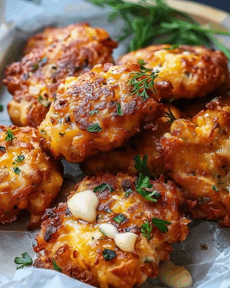 Cheesy Chicken Fritters with Garlic Aioli Dip