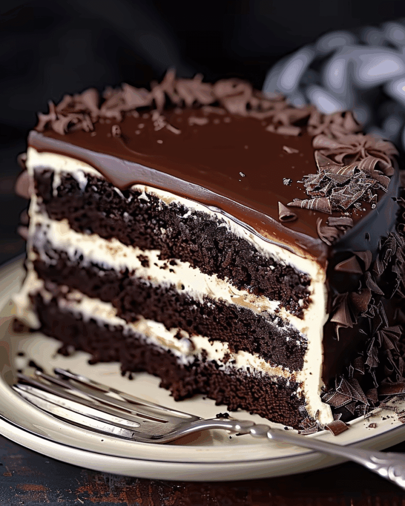 Chocolate Cream Cheese Cake with Cream Cheese Filling