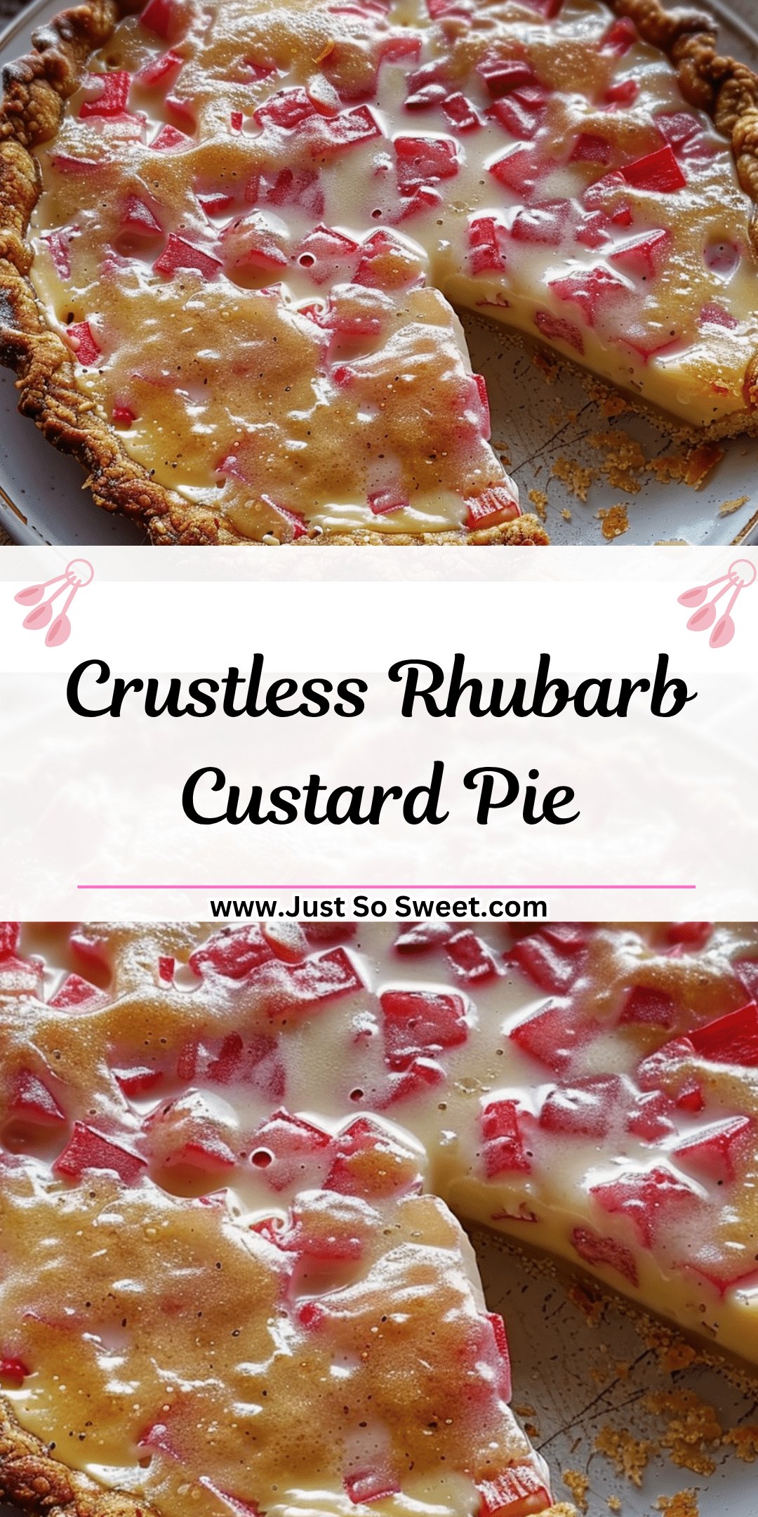 Crustless Rhubarb Custard Pie