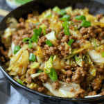 Healthy Chinese Ground Beef & Cabbage Stir Fry