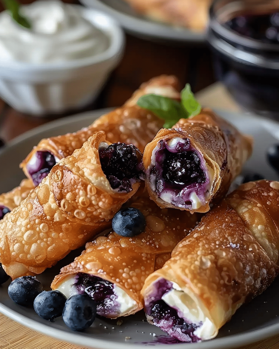 Blueberry Cream Cheese Egg Rolls Recipe