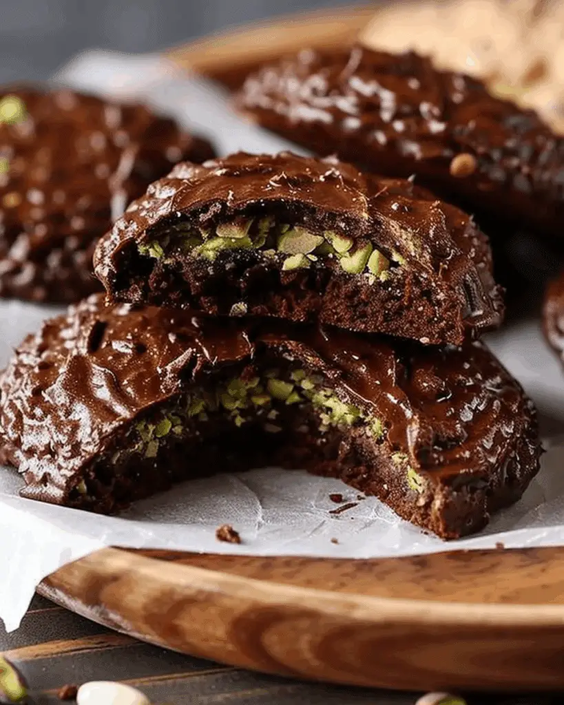Pistachio Kunafa Chocolate Cookies