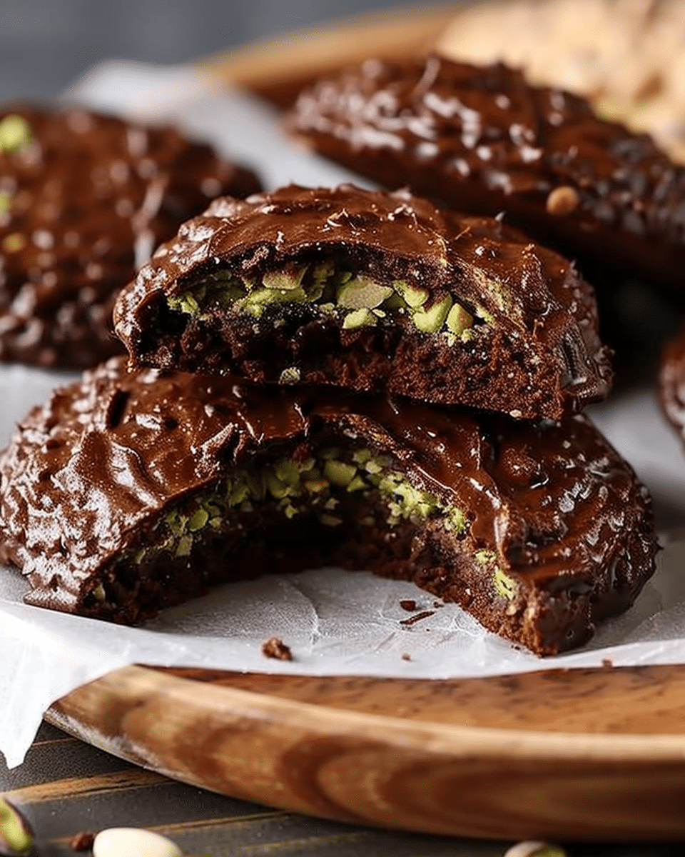Pistachio Kunafa Chocolate Cookies