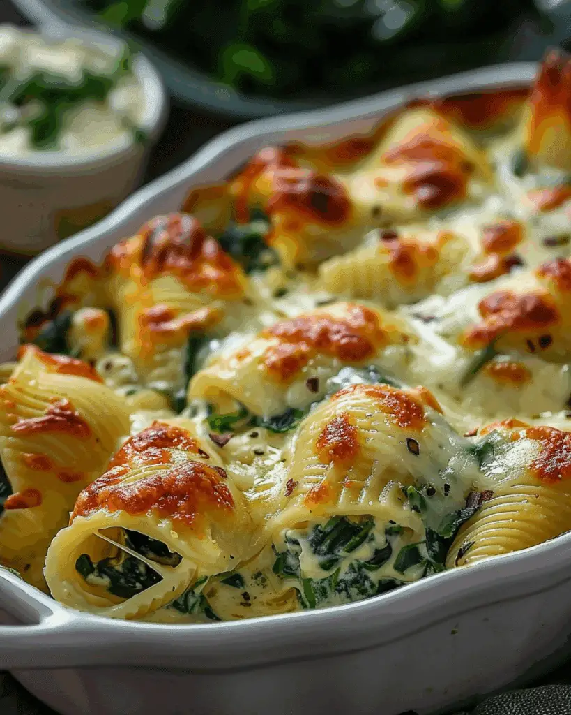 Cheesy Spinach Stuffed Shells