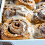 Pumpkin Cinnamon Rolls with Caramel Cream Cheese Frosting