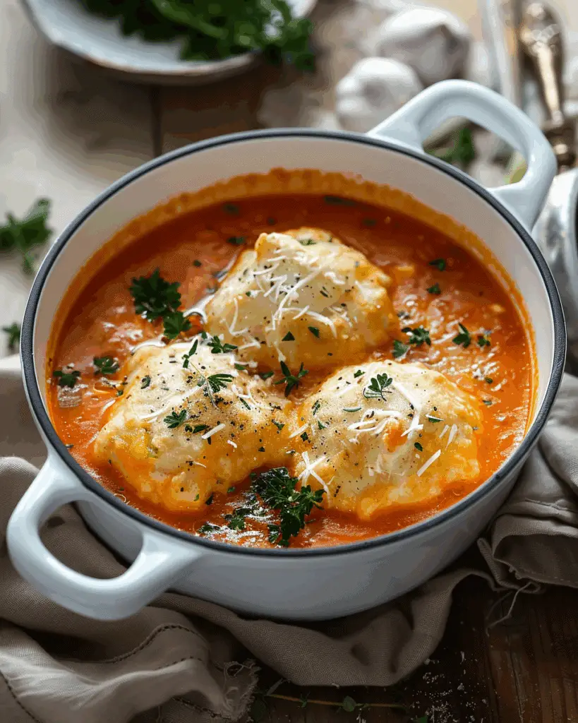 Tomato Soup with Cheddar Bay Dumplings