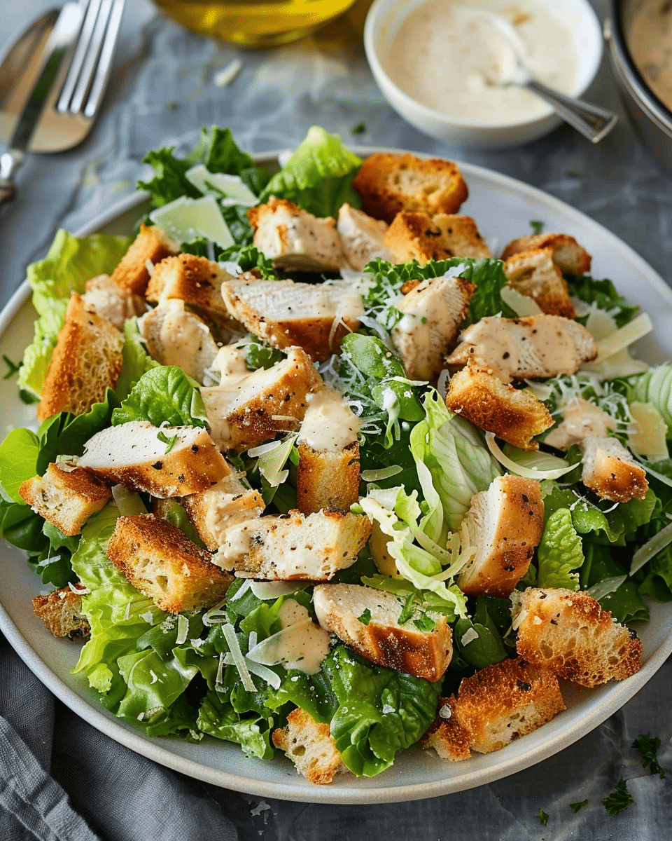 Best Chicken Caesar Salad with Homemade Croutons