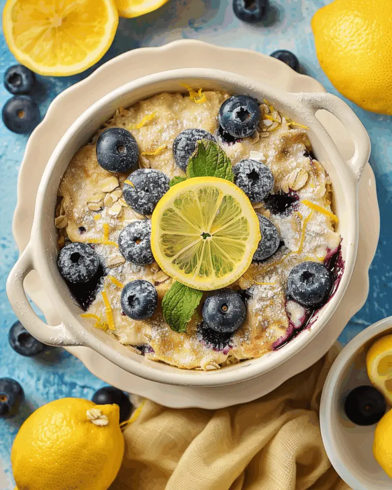 Lemon Blueberry Baked Protein Oats