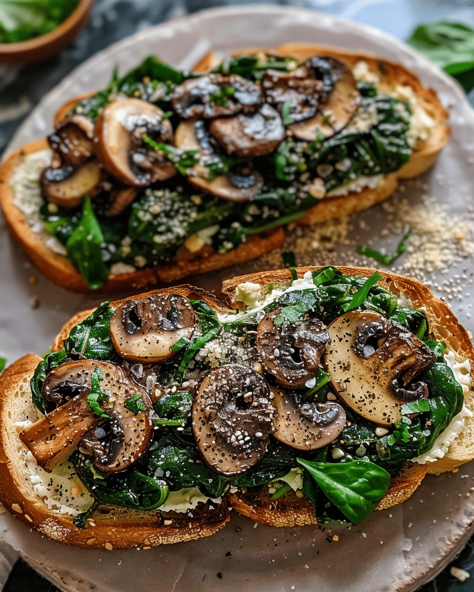 Spinach Mushroom Toast