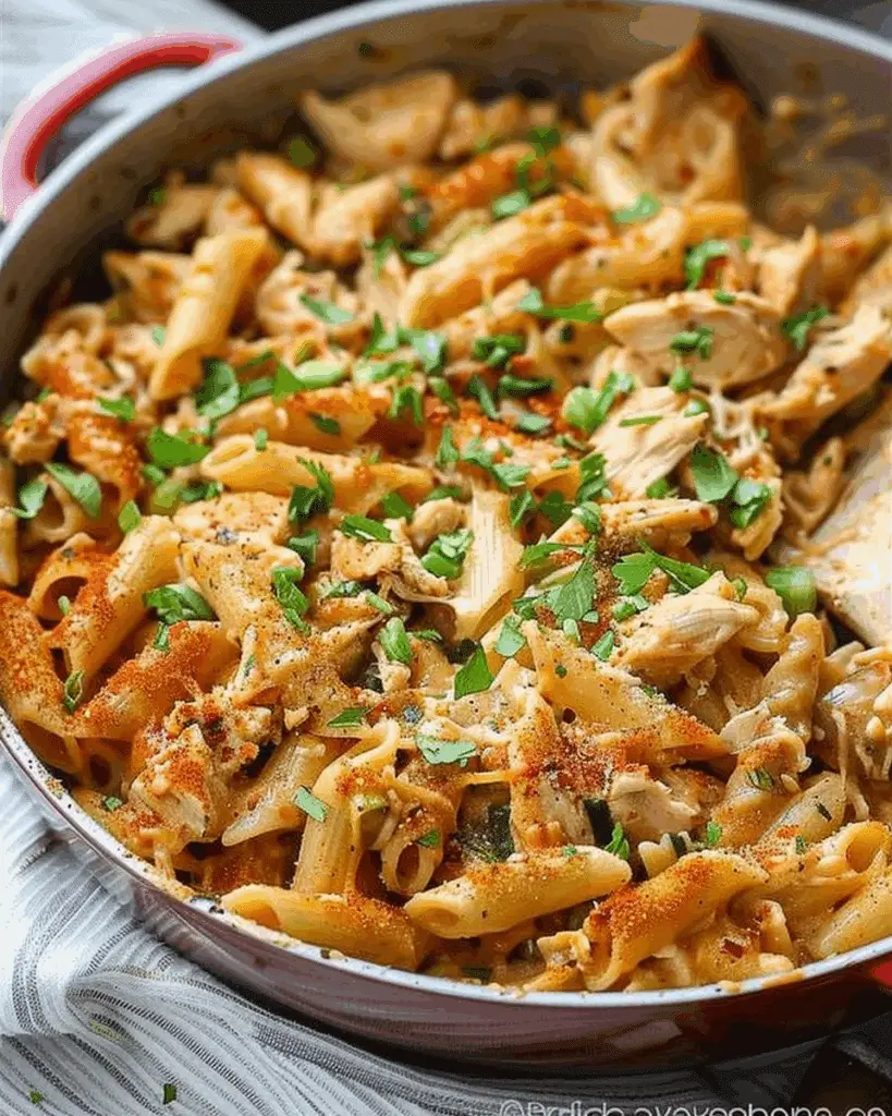 Cajun Cream Cheese Chicken Pasta Bake
