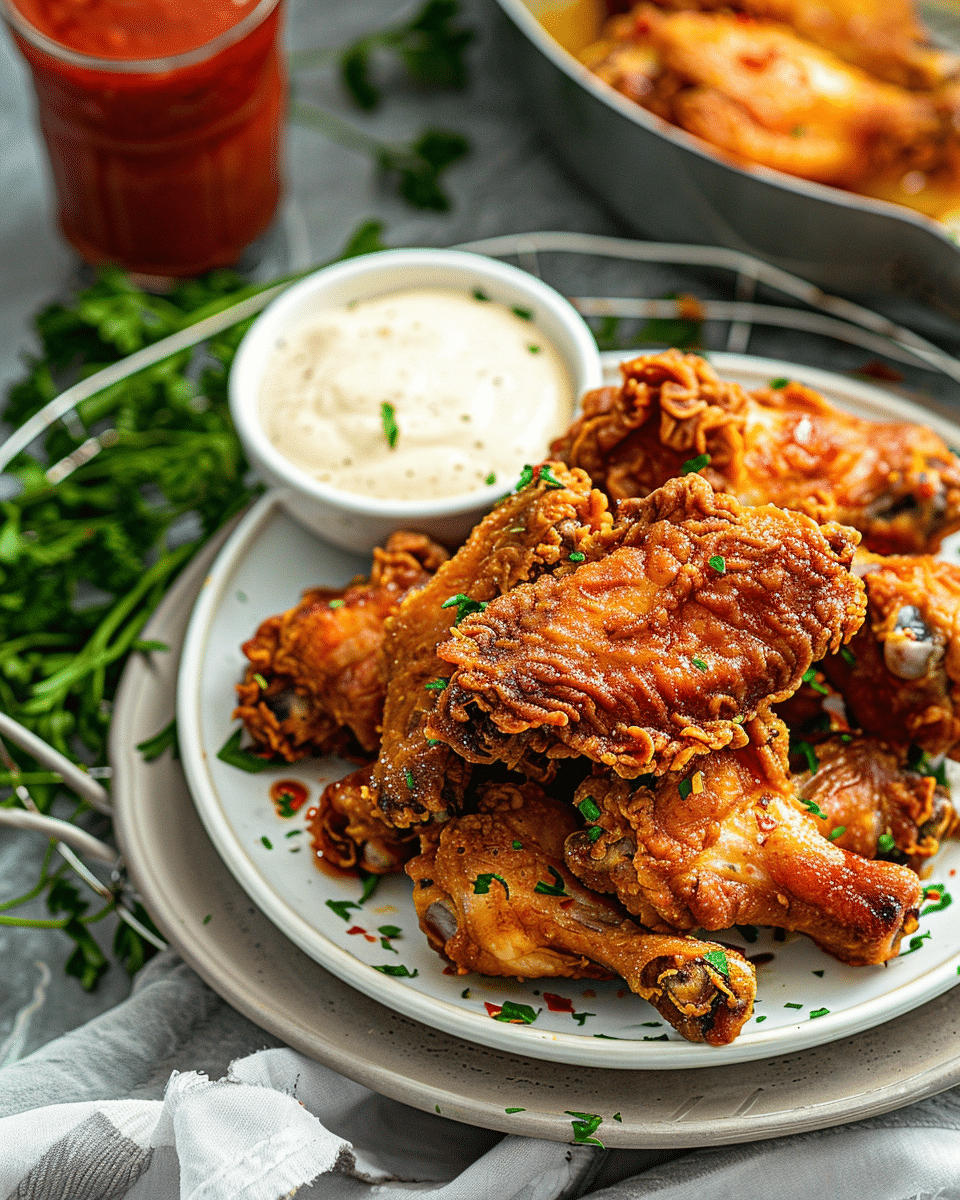 Crispy Crunchy Mustard Fried Chicken Wings