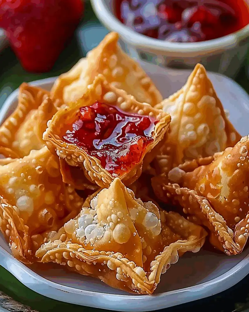 Crispy Strawberry Wontons
