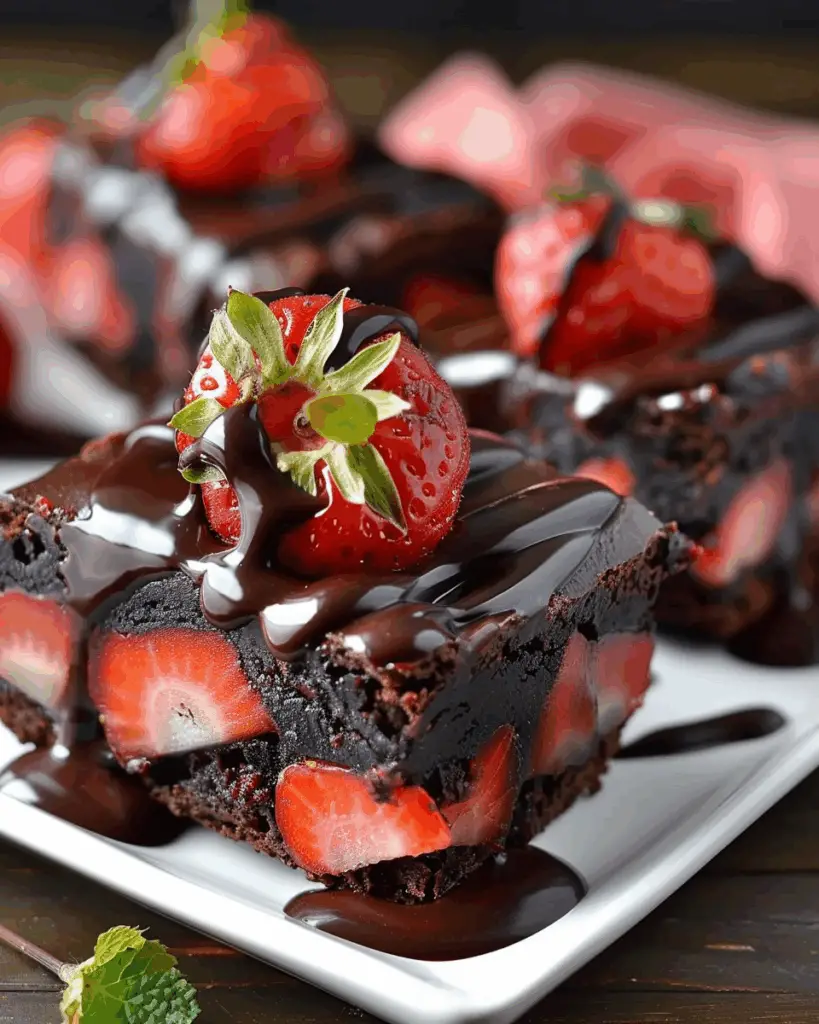 Chocolate Covered Strawberry Brownies