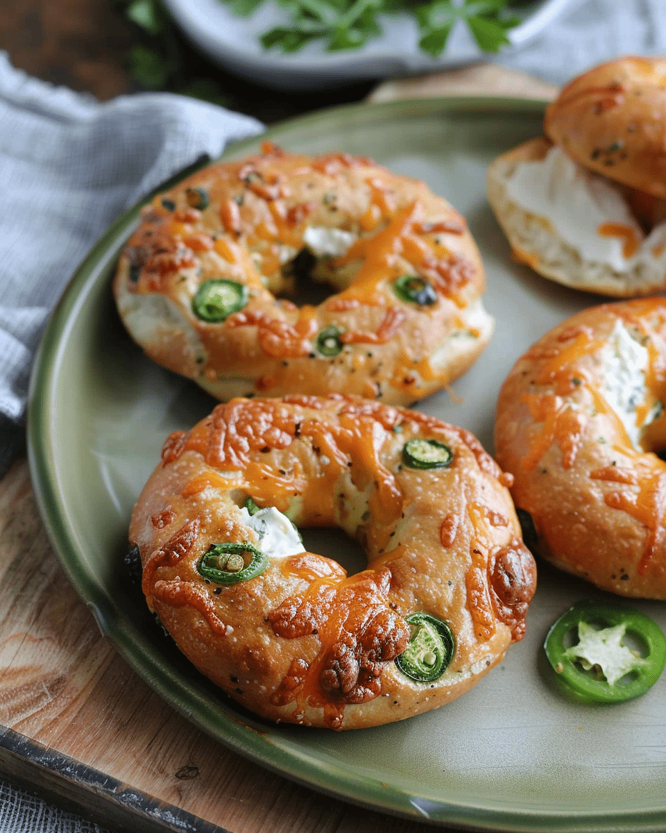 Jalapeño Cheddar Greek Yogurt Bagels