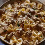 Creamy Beef and Bowtie Pasta