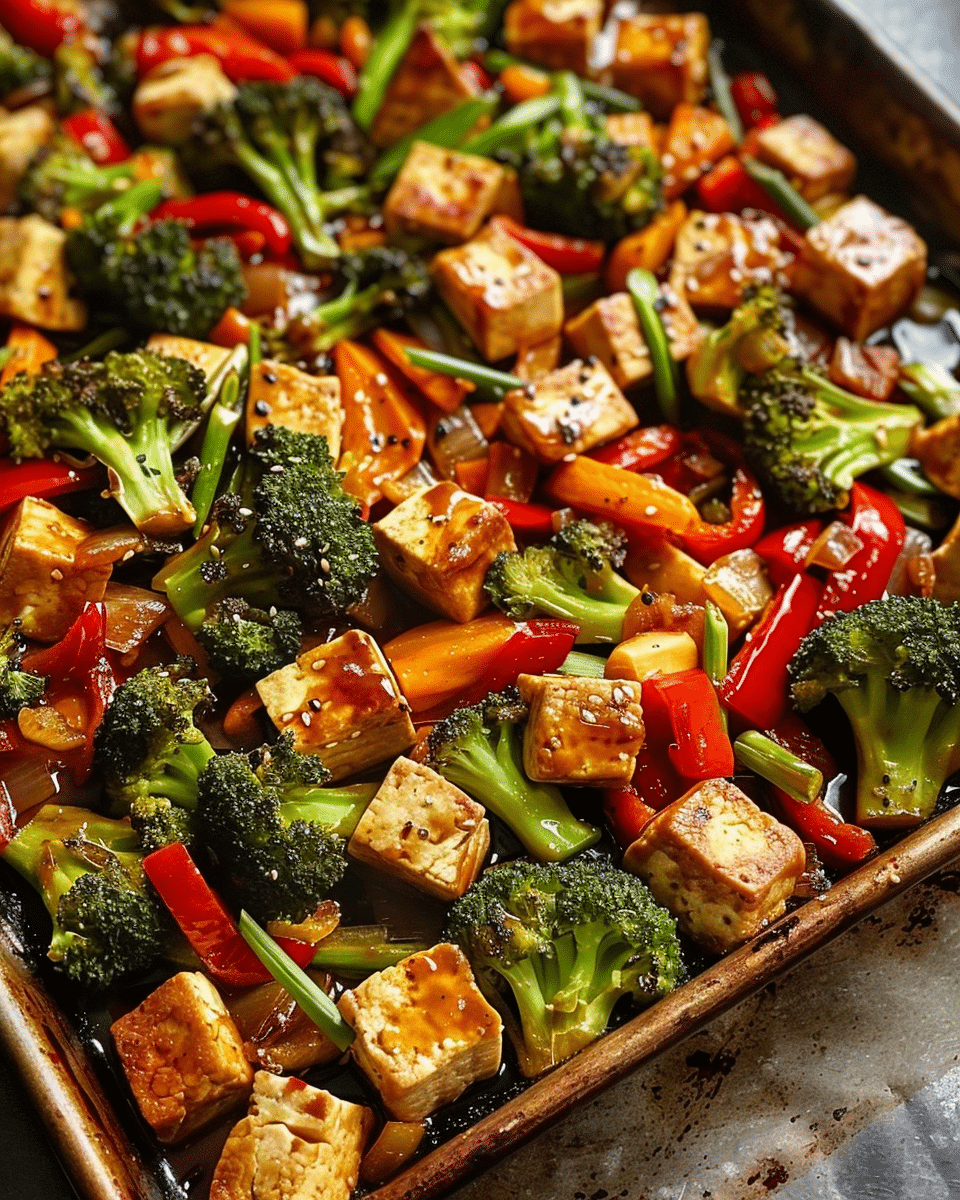 Tofu Veggie Sheet Pan Dinner