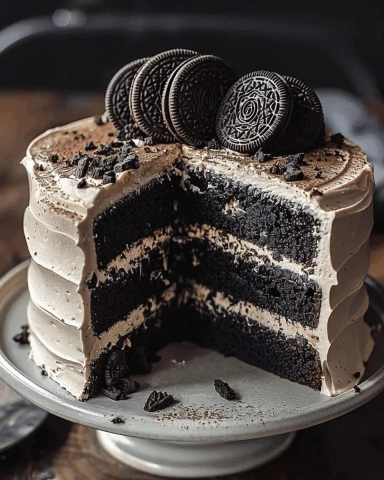Black Velvet Cake with Oreo Frosting
