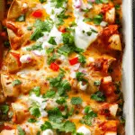 Red and Green Chicken Enchiladas