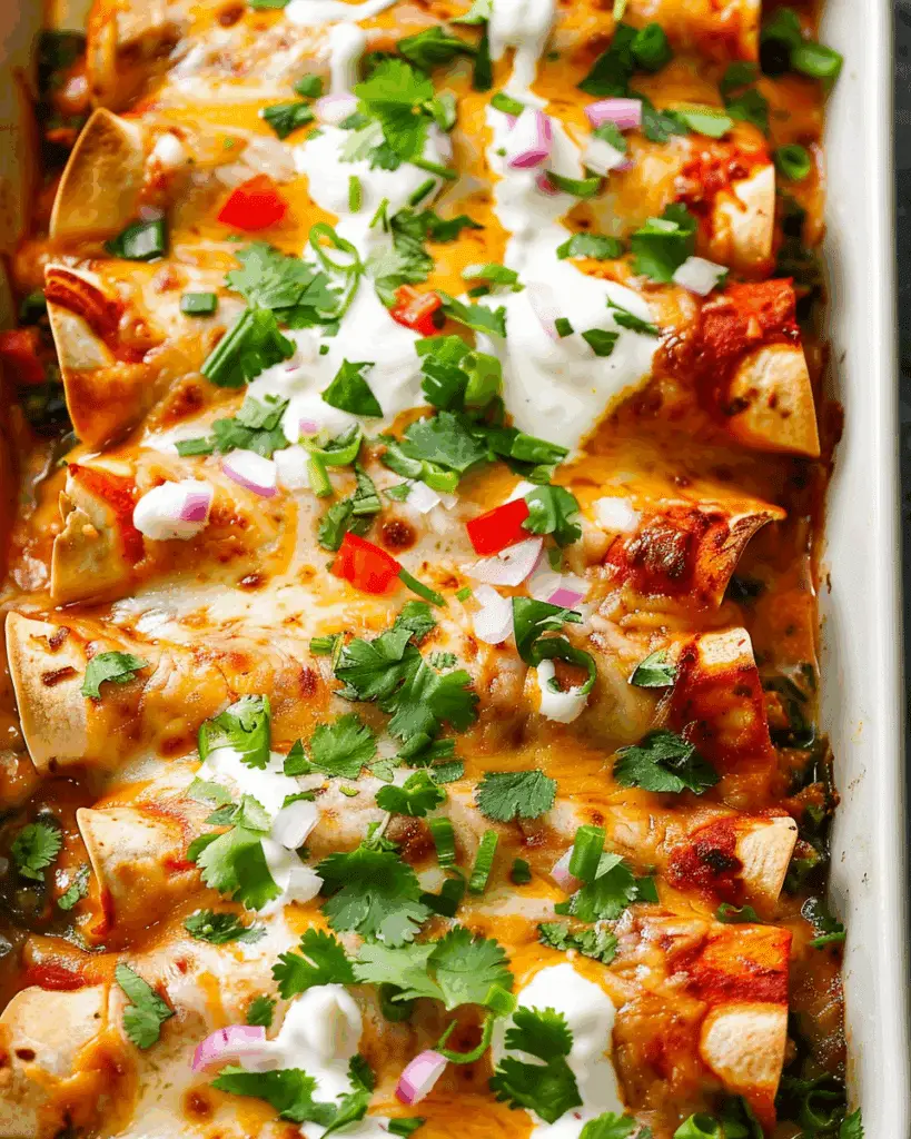 Red and Green Chicken Enchiladas
