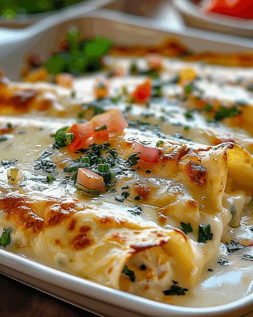 Chicken Enchiladas with Sour Cream White Sauce
