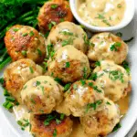 Honey Mustard Chicken Meatballs with Mashed Potato