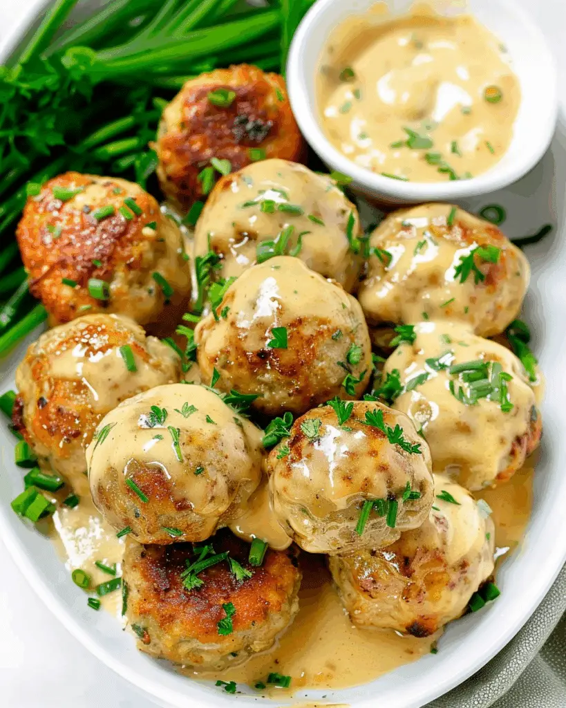 Honey Mustard Chicken Meatballs with Mashed Potato