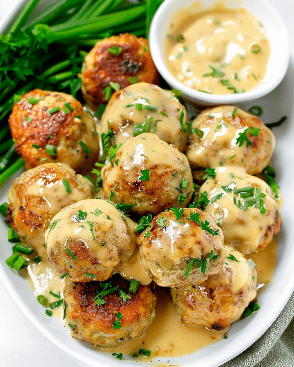Honey Mustard Chicken Meatballs with Mashed Potato