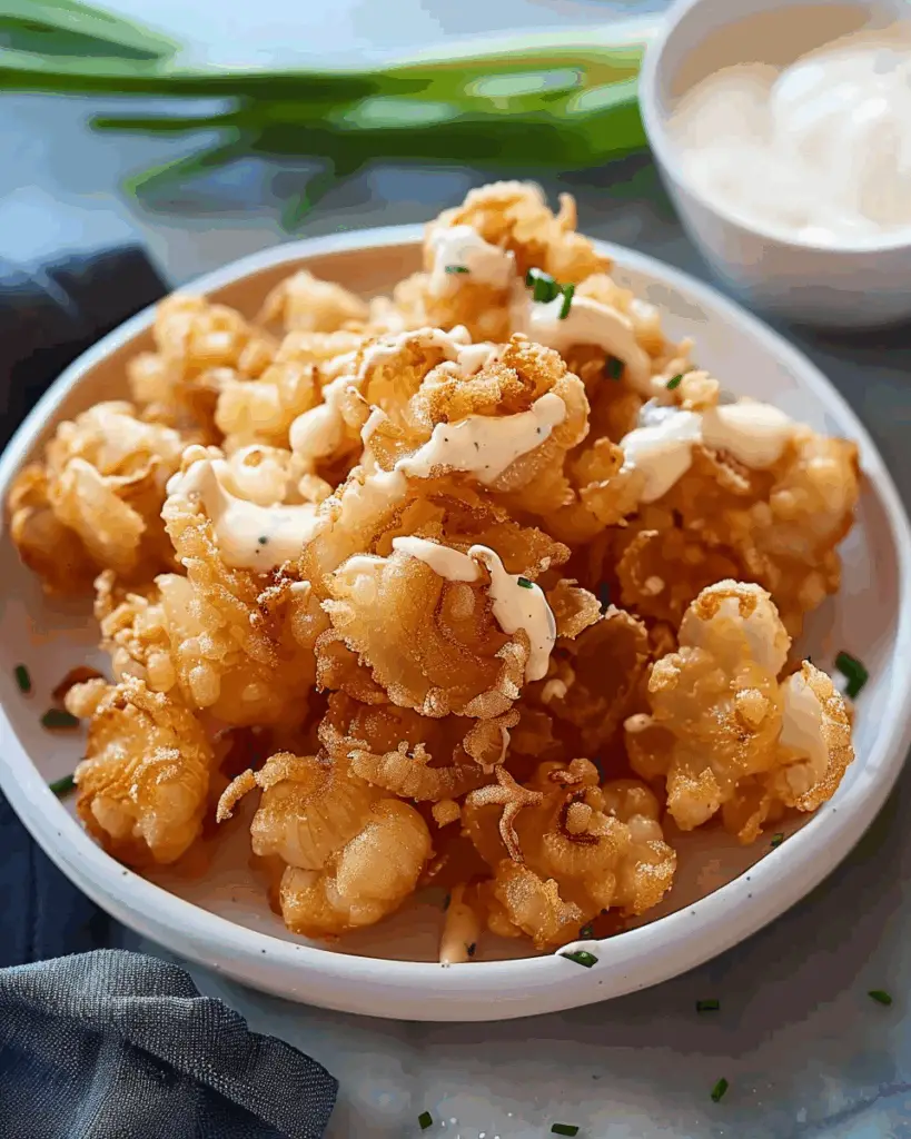 Mini Crispy Blooming Onions with Buttermilk Ranch