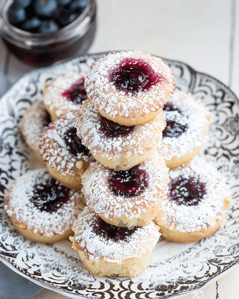 Almond Tea Cakes with Wild Blueberry Jam