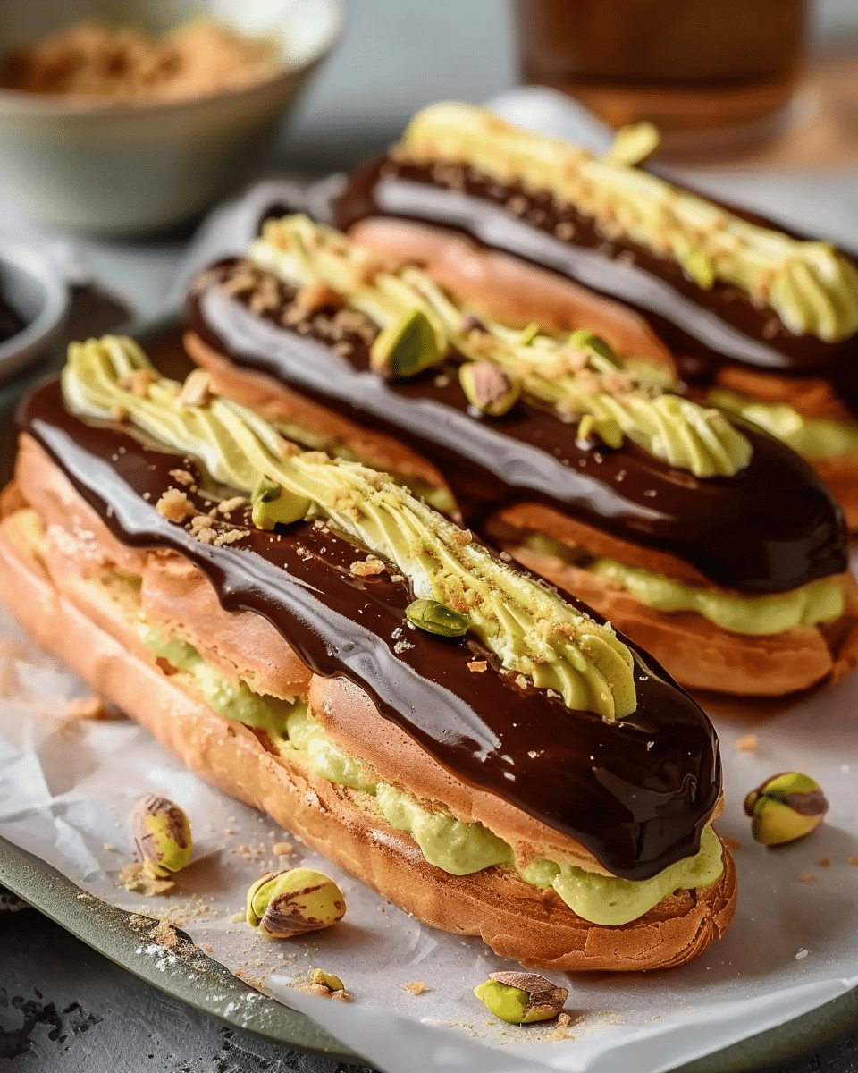 Pistachio Éclairs