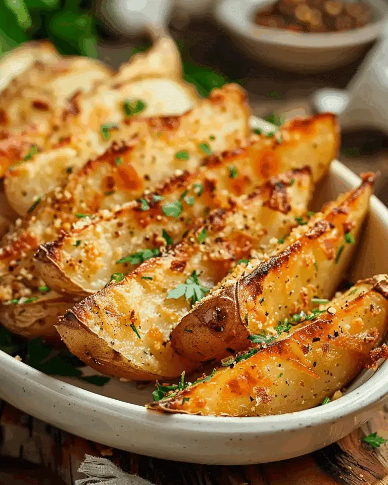 Crispy Baked Garlic Parmesan Potato Wedges