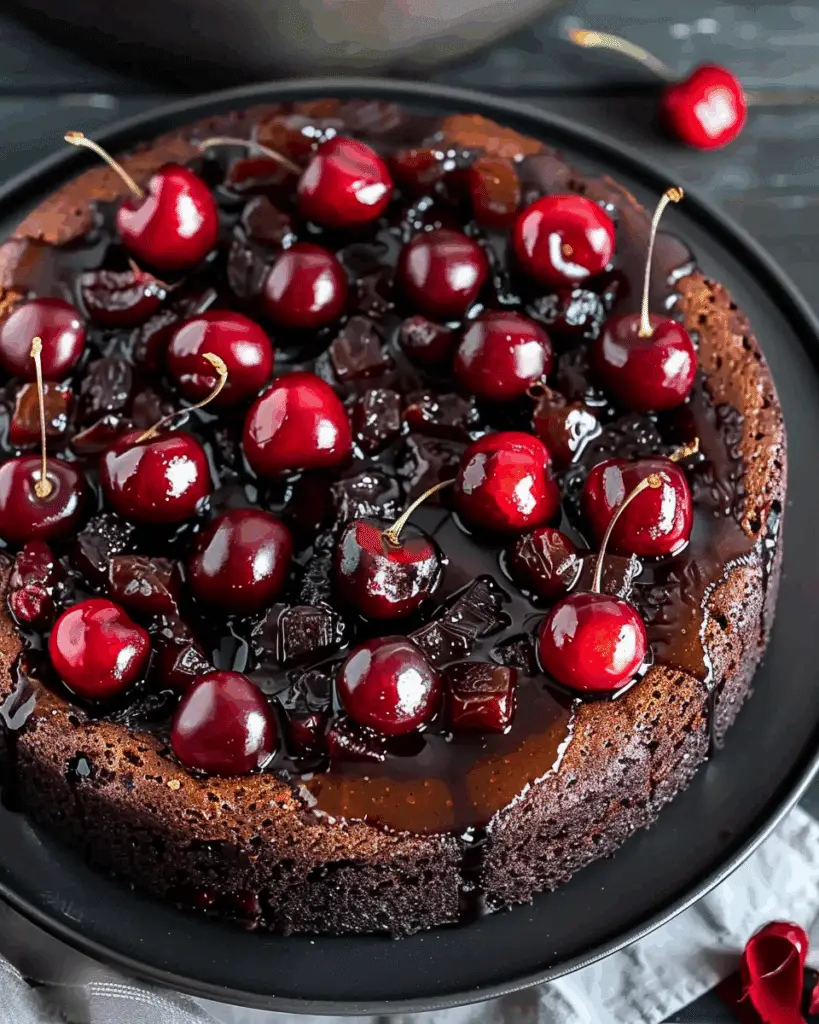 Chocolate Cherry Upside Down Cake