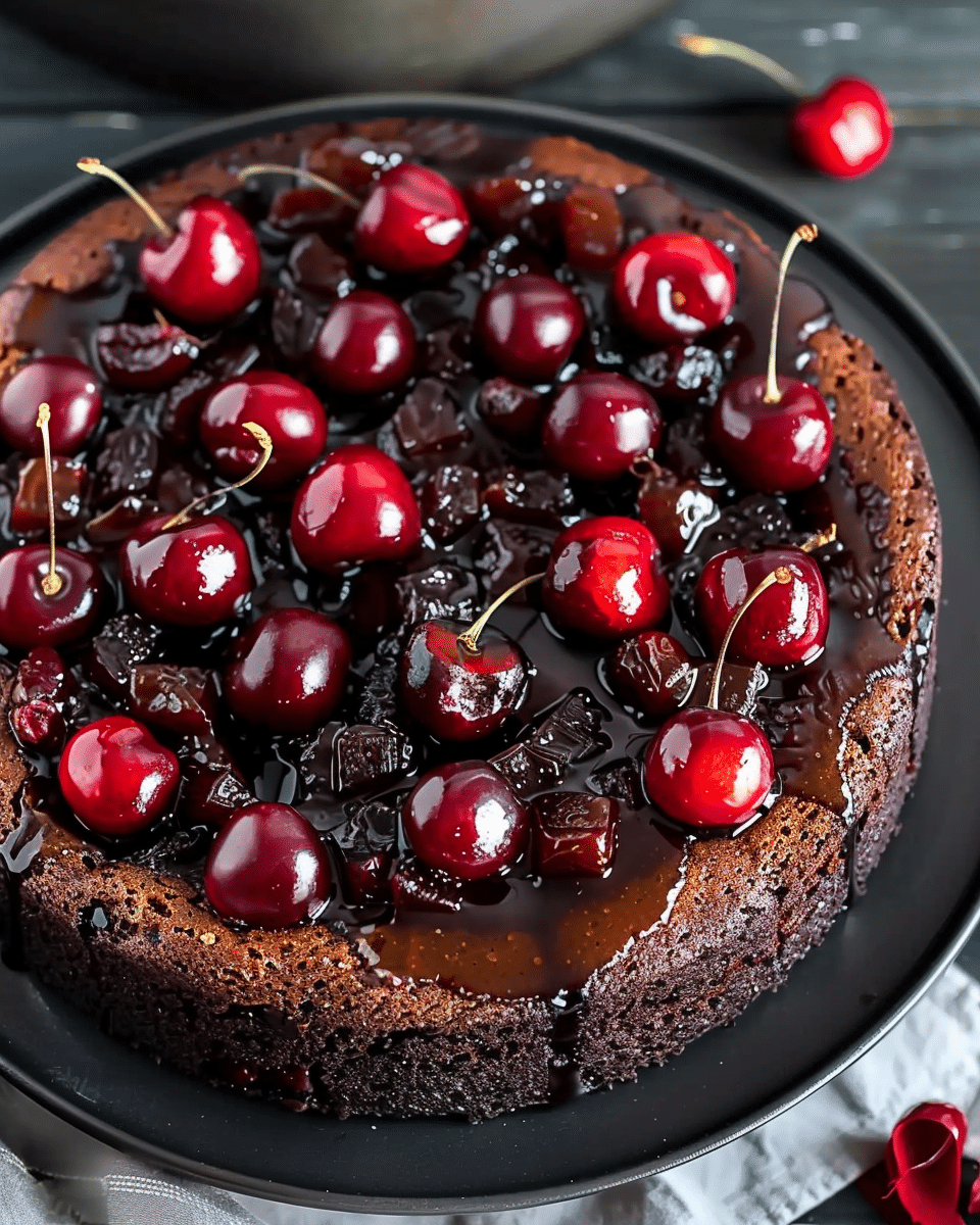 Chocolate Cherry Upside Down Cake