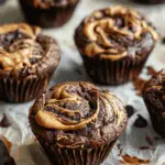 Chocolate Peanut Butter Swirl Muffins