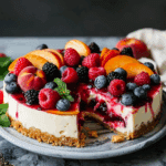 No-Bake Summer Berry and Peach Cheesecake – Easy and Delicious
