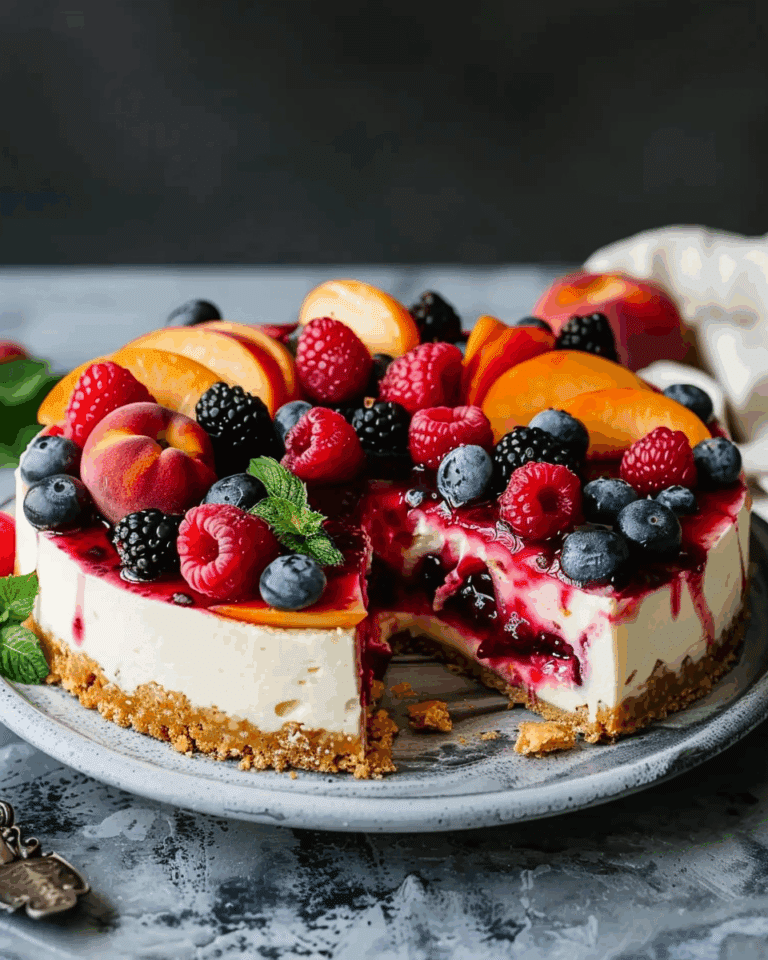 No-Bake Summer Berry and Peach Cheesecake – Easy and Delicious
