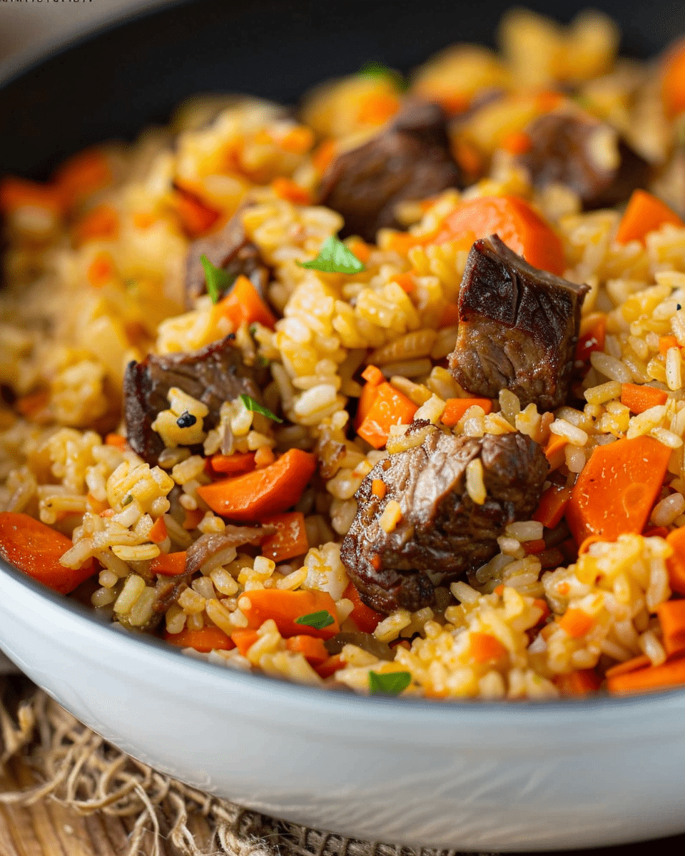 Beef Plov (Beef Rice Pilaf) Recipe