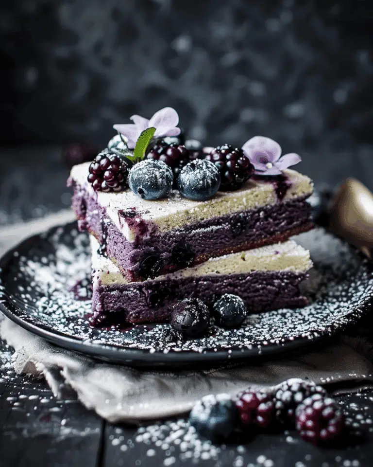 Flourless Blueberry Cake with Fresh Berries