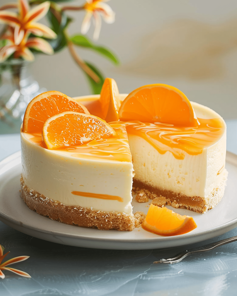 No‑Bake Creamsicle Cheesecake