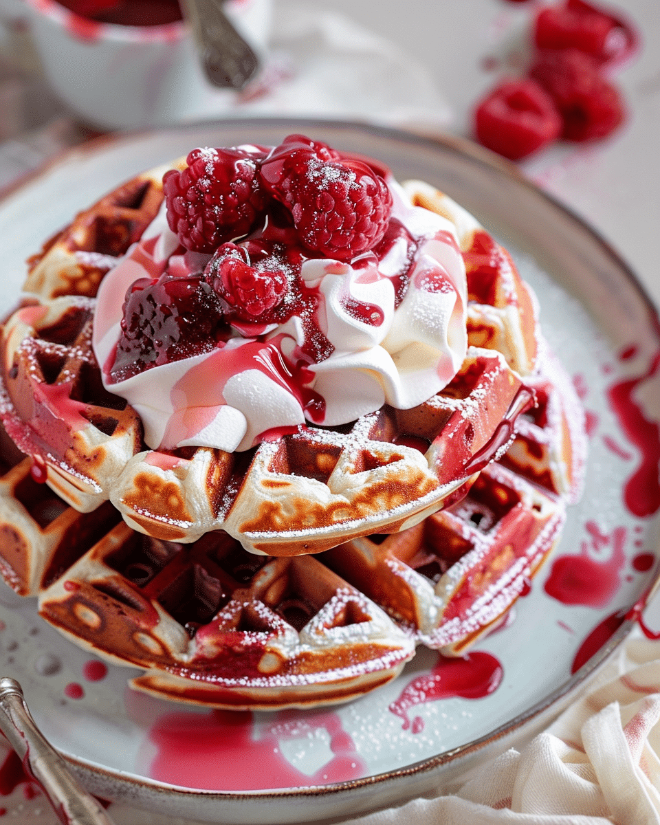 Red Velvet Marble Waffles