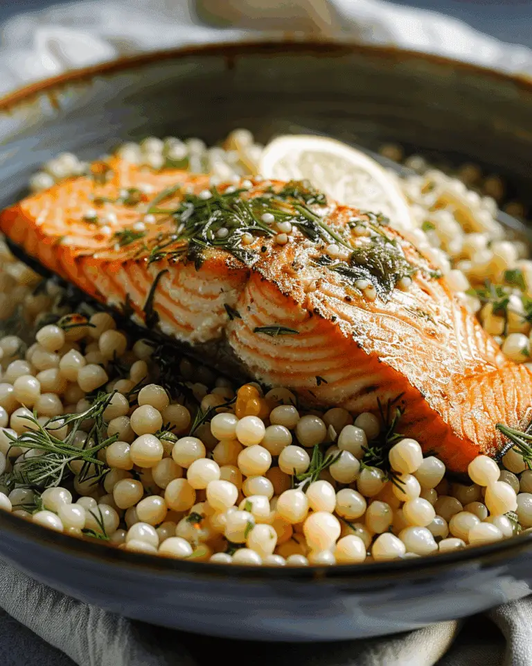 Herbed Salmon with Pearl Couscous